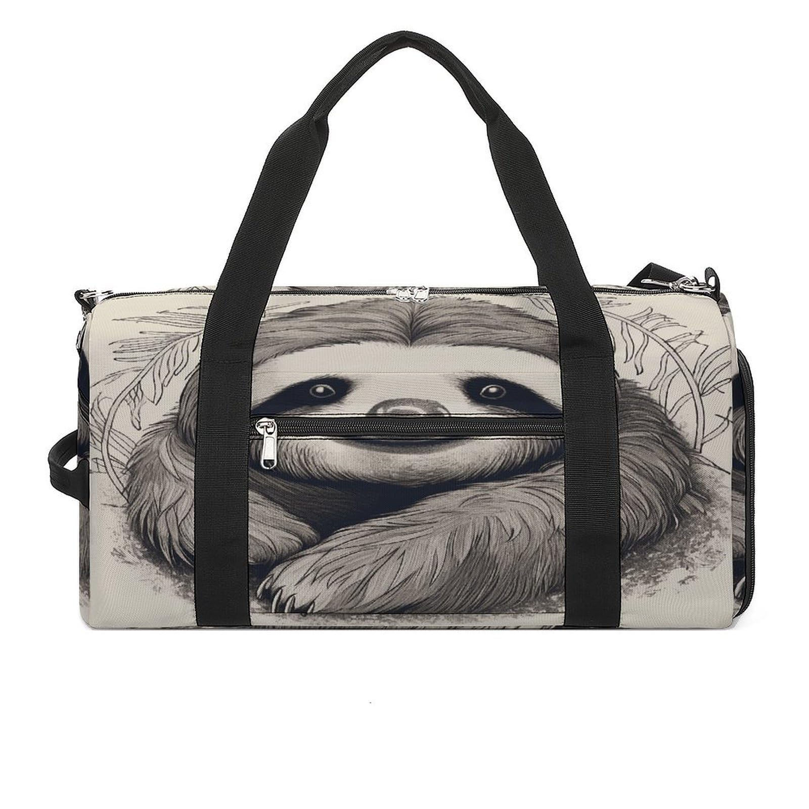 Sloth My Spirit Animal torba na siłownię lekka, podróżna torba sportowa z przegródką na buty, torba na siłownię dla kobiet na noc, weekend, jogę, siłownię, podróże służbowe, sport i szpital.