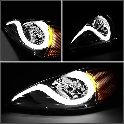Miniatura 9 de Auto Dynasty Par de faros delanteros compatibles con Pontiac Grand Am 1999-2005, con luz LED de circulación diurna, carcasa cromada, esquina ámbar