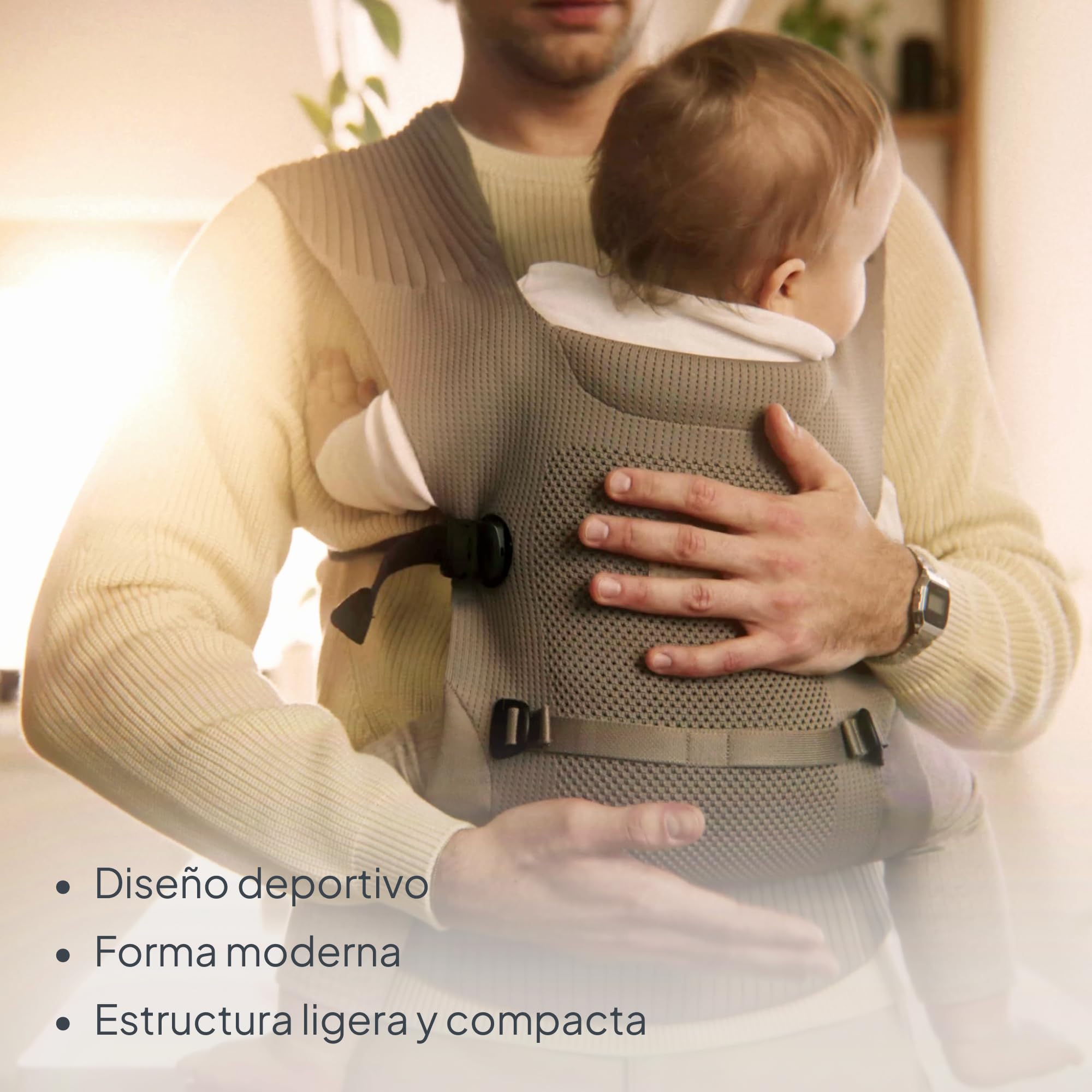 Lionelo Mabel Canguro Para Bebe Ergonómico, Transpirable y Ligero, Dos Posiciones de Porteo Hacia Dentro y Hacia Fuera, Tejido Suave e Innovador, Portabebés Desde 4 Meses Hasta 15 Kg, Ventilación