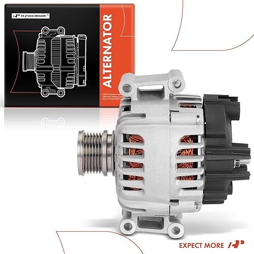 Miniatura 8 de A-Premium Alternador compatible con Mercedes-Benz Serie W204 C250 2012 1.8L, W204/W205 Series C250 2013-2015 1.8L, 12V 150A Polea de embrague de 6
