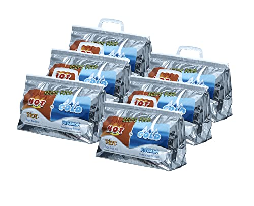 Superio Hot and Cold Insulated Bags for Food Delivery, Grocery Shopping Bags, Food Storage for Hot and Frozen Food for Travel, Disposable Cooler Bag, Reinforced Thermal Lunch Bag (6, 13