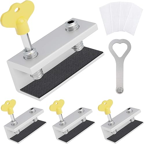 OYU Cerraduras de ventana paquete de 4 cerraduras de aleación de aluminio para niños y mascotas cerraduras de seguridad de ventana con llave