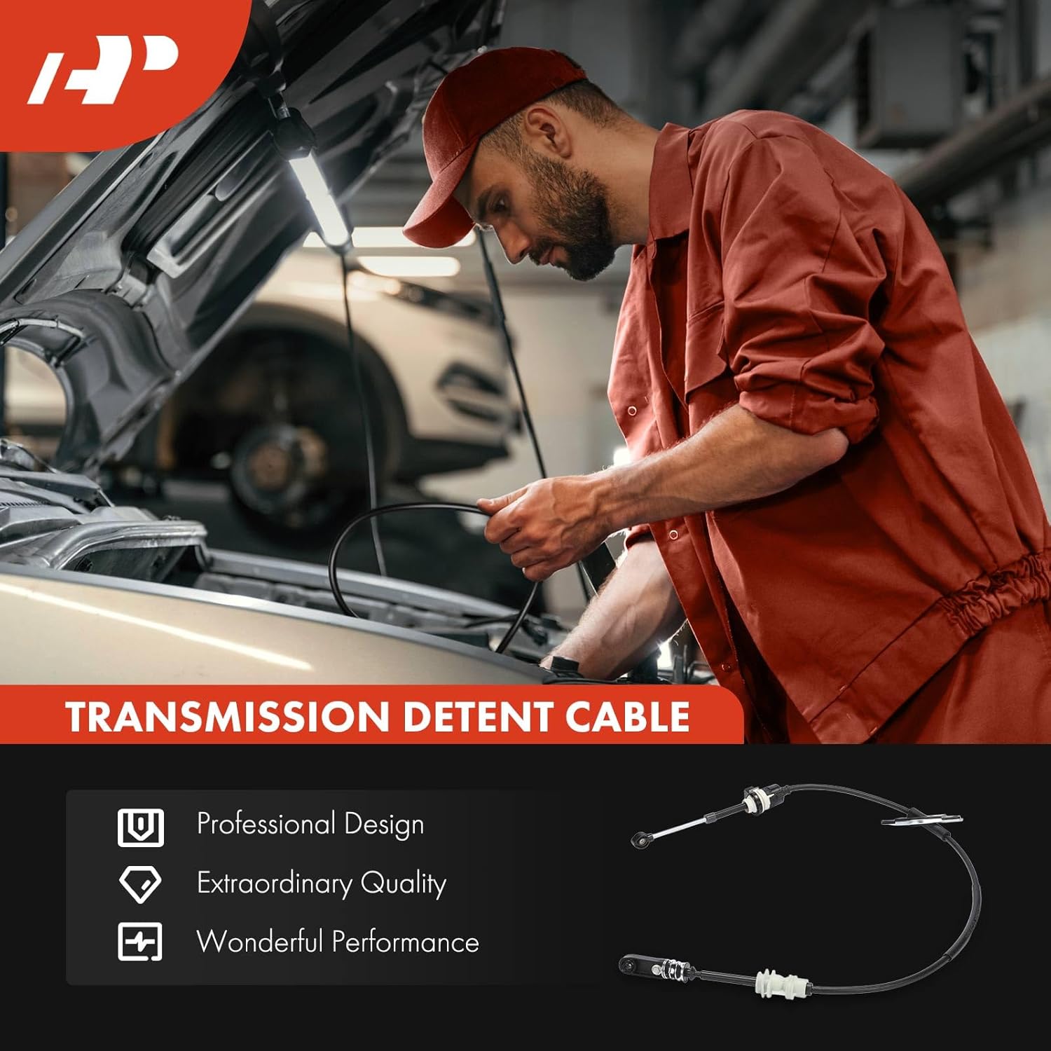 A-Premium 43.70 inch Automatic Transmission Detent Cable Compatible with Jeep Liberty 2011-2012 & Dodge Nitro 2011, 3.7L