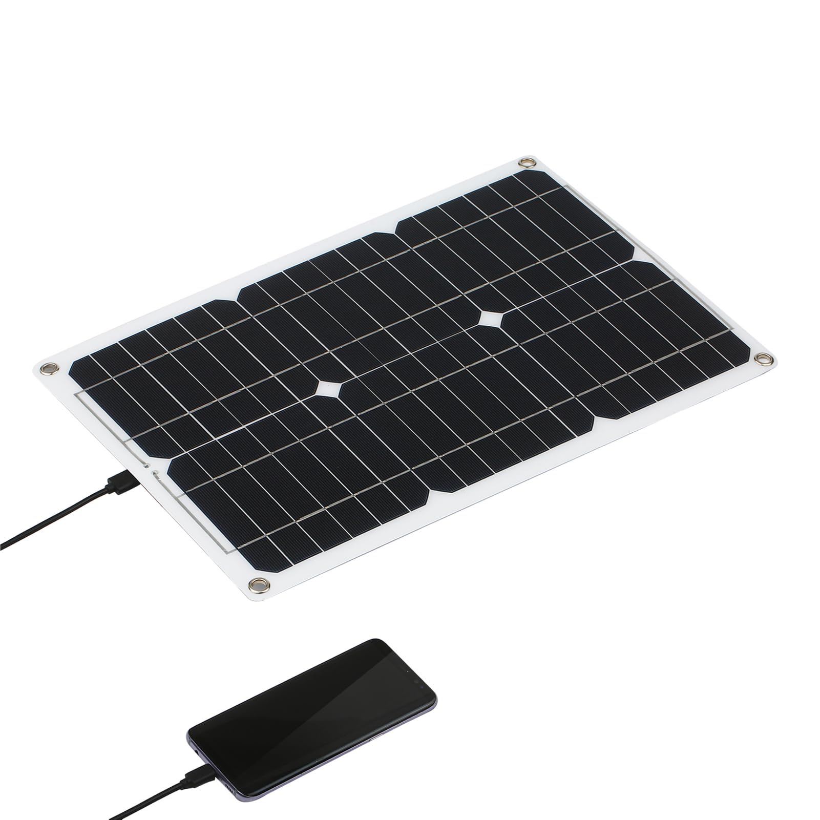 Kavolet Pannello Solare 18W 12V, Kit Pannello Solare, Caricabatterie Kit, Modulo monocristallino di rete con regolatore di Ricarica Solare, Kit cavi di Collegamento SAE
