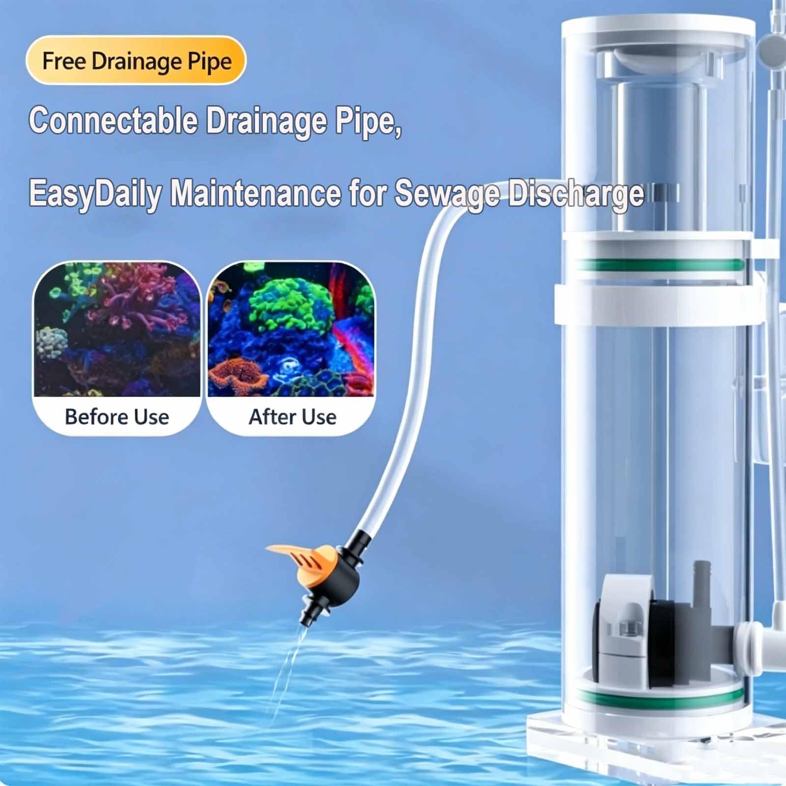 Espumador De Superficie para Acuario, Espumador De Proteínas Interno para Pecera, Apto para Acuarios De 5l A 40l/15l A 90l, Nivel De Agua Ajustable, Válvula De Aire con Perilla 15-90L