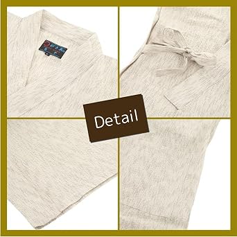 Edoten Original Japanese pattern Cotton100% Jinbei beige white