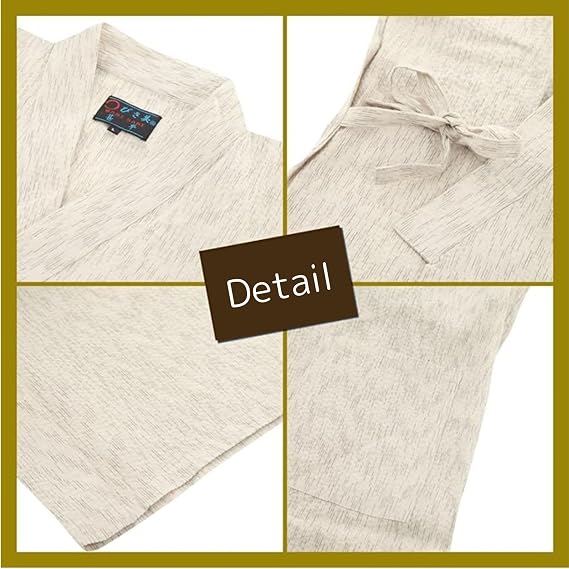 Edoten Original Japanese pattern Cotton100% Jinbei beige white