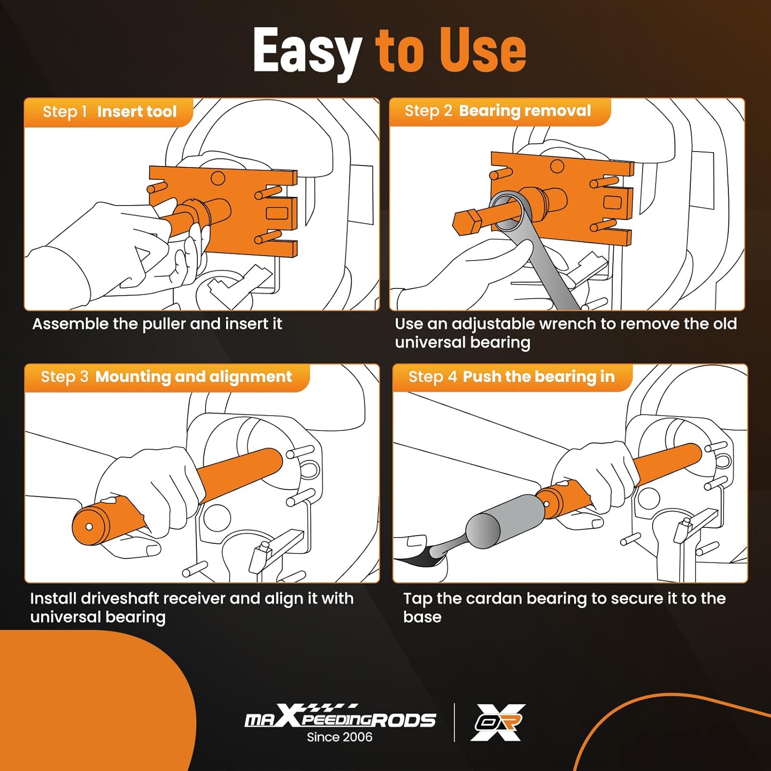maXpeedingrods Engine Alignment Tool & Gimbal Bearing Puller Set Removal Kit for Mercruiser AlphaAlpha 1, MR, Bravo, OMC, Volvo