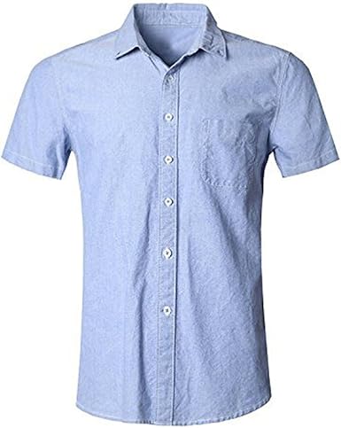 SOOPO Camisa Hombre Manga Corta Camisa Unicolor Estampada Camisa de Vestir  Camiseta Casual, Diversos Estilos y Tallas: Amazon.es: Ropa