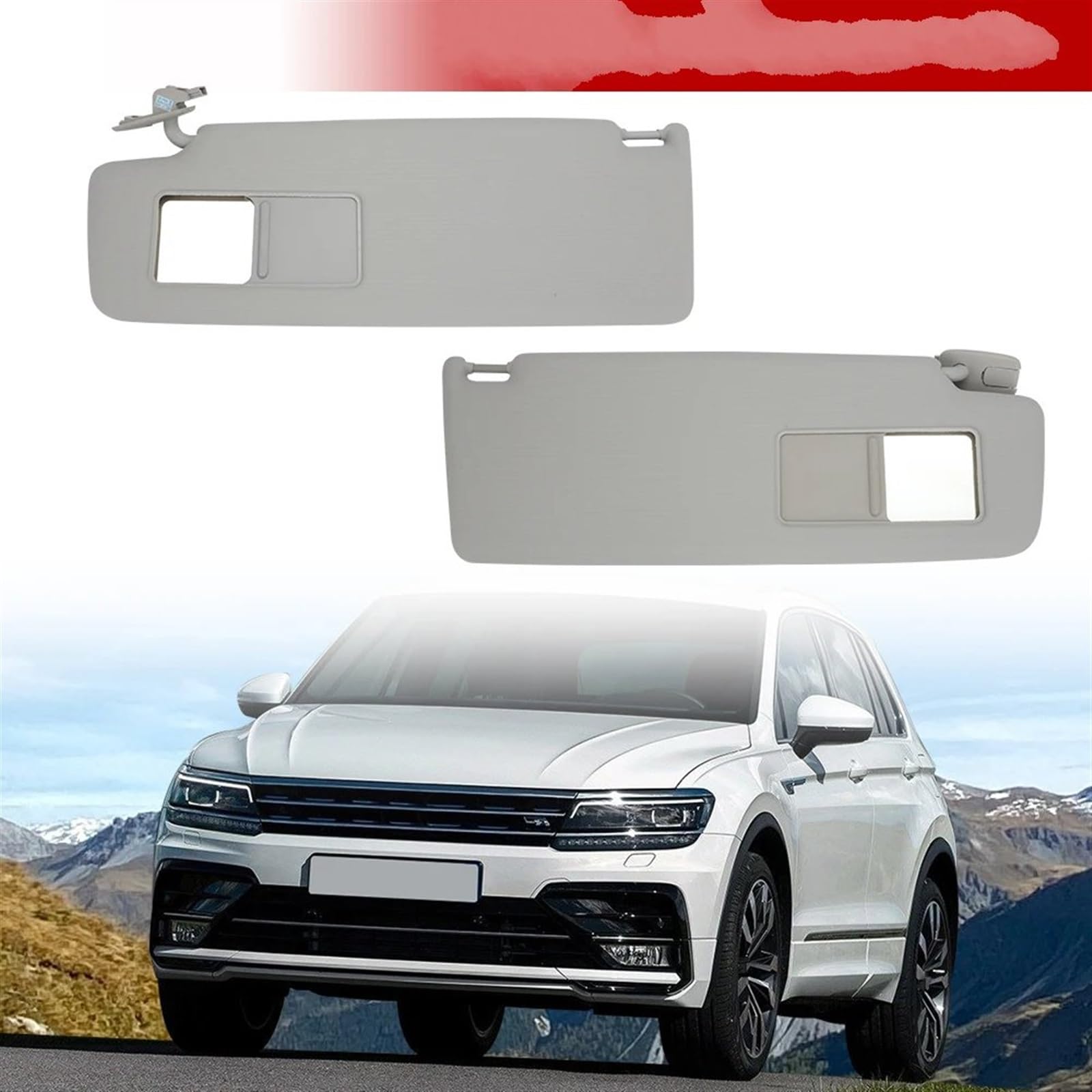 Parasole Con Specchio E Luce Per VW Tiguan 2009-2016 – Lato Sinistro, Accessorio Interno, Antiriflesso