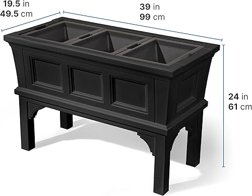 Miniatura 10 de Step2 Atherton - Maceta elevada, macetas grandes para plantas al aire libre, jardinería y maceta para patio o porche, fácil drenaje, plástico Blanco