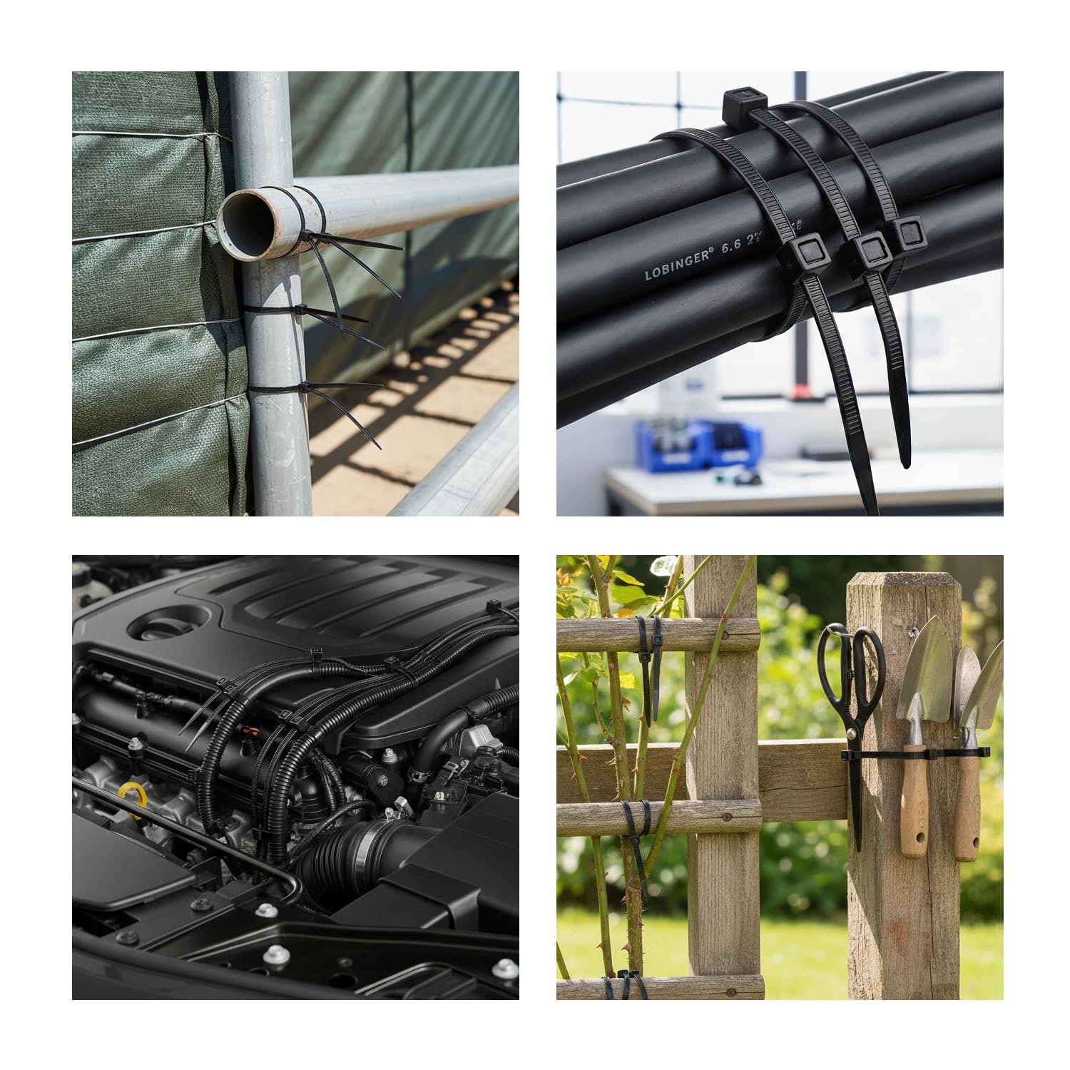 Fascette stringicavo nero, diverse misure, lunghezza 100-1000 mm, larghezza 2,5-9 mm (100, 9,0 mm x 1000 mm)