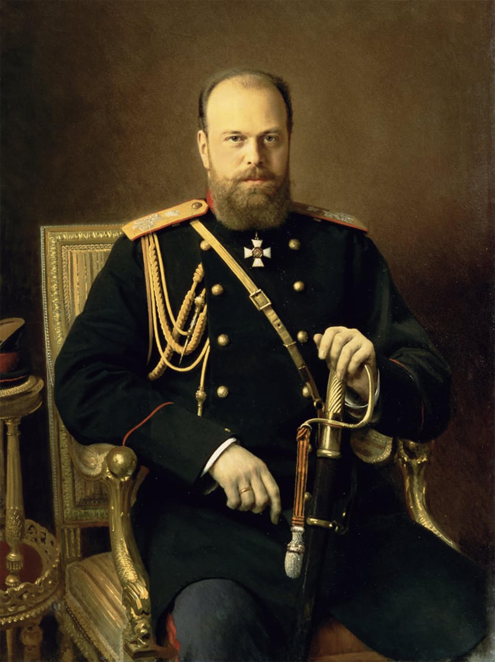 ARTXLXXBN Famous Prints Artwork Pictures Poster Painting Art Portrait of Emperor Alexander Iii by Ivan Nikolaevich Kramskoy Artwork Landscape Pictures for Home Decor 60x90cm
