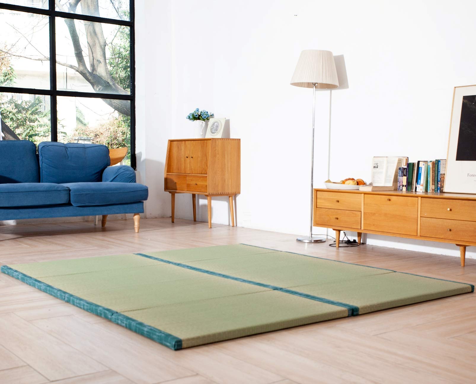 MustMat Tatami Futon Mattress Traditional Japanese Tatami Mat Comfortable Japanese Tatami Bed Rush Grass 35.4"x78.7"x1.2" (2 Piece Set)