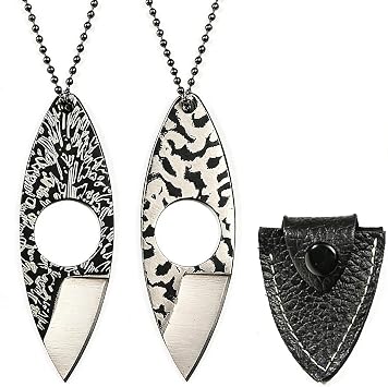 2PCS MINI Fixed Blade Knife Hand Tools for Outdoor Camping Travel/EDC with Necklace/Sheath