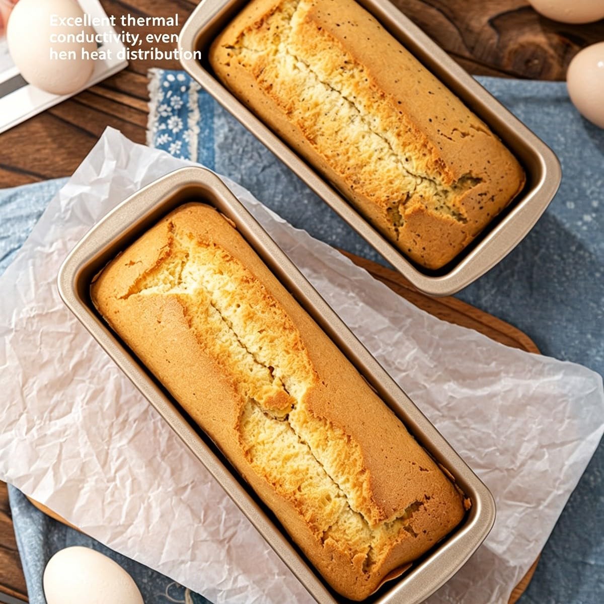 Molde para Pan y Bizcocho Juego de 3 Moldes Antiadherentes de Acero al Carbono para Pan de Molde Toast Cake Cheesecake Pastel Carne Horno Oro Champagne