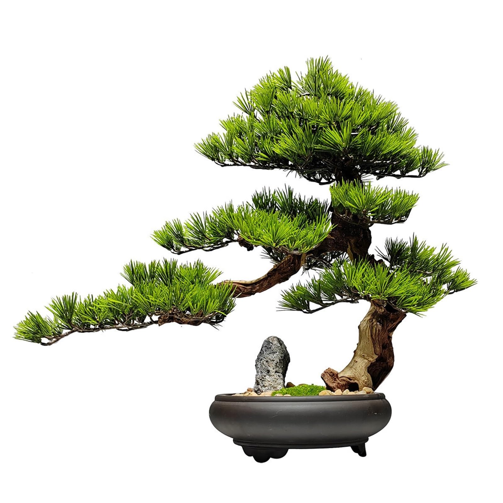 Artificial Tree Faux Plants Indoor Chinese-style Artificial Green Bonsai Realistic Fake Decor Aake Plants