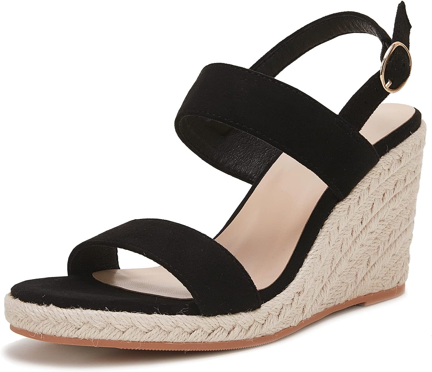 VETASTE Womens Espadrille Wedge Sandals Heels Open Toe Platform High Heeled Ankle Strap Buckle Dress Wedges Shoes