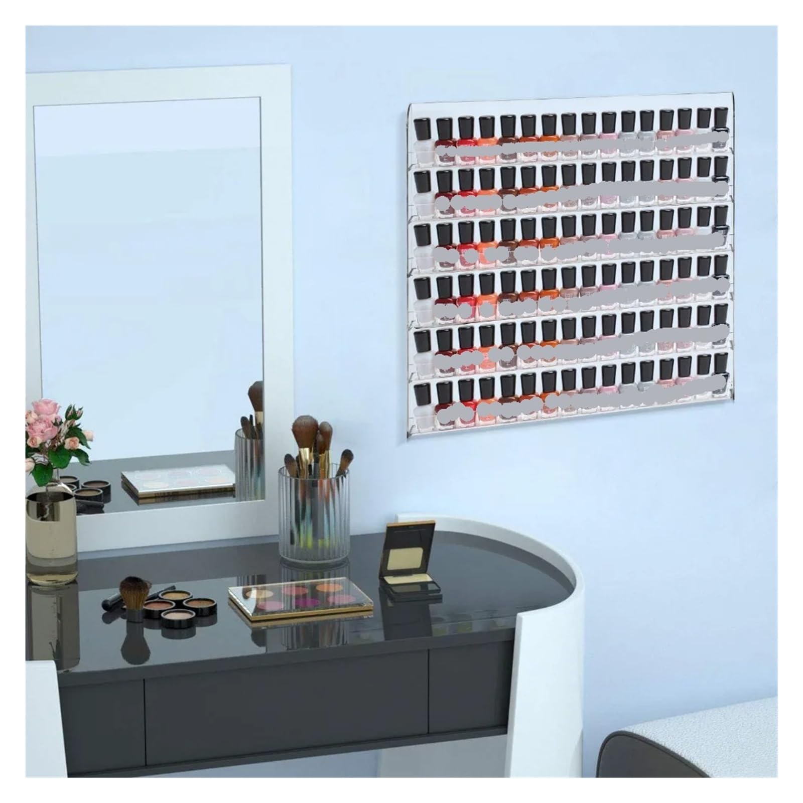 Espositore for Smalto da Parete, Organizer for Smalto a 6 Strati, scaffale Trasparente for Oli Essenziali per Manicure, Salone di Bellezza