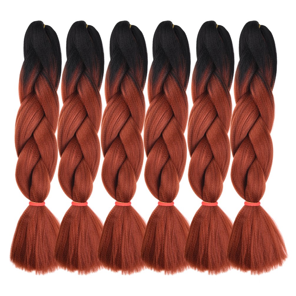 RAYIIS 6 Packs Ombre Braiding Hair Kanekalon Braiding Hair