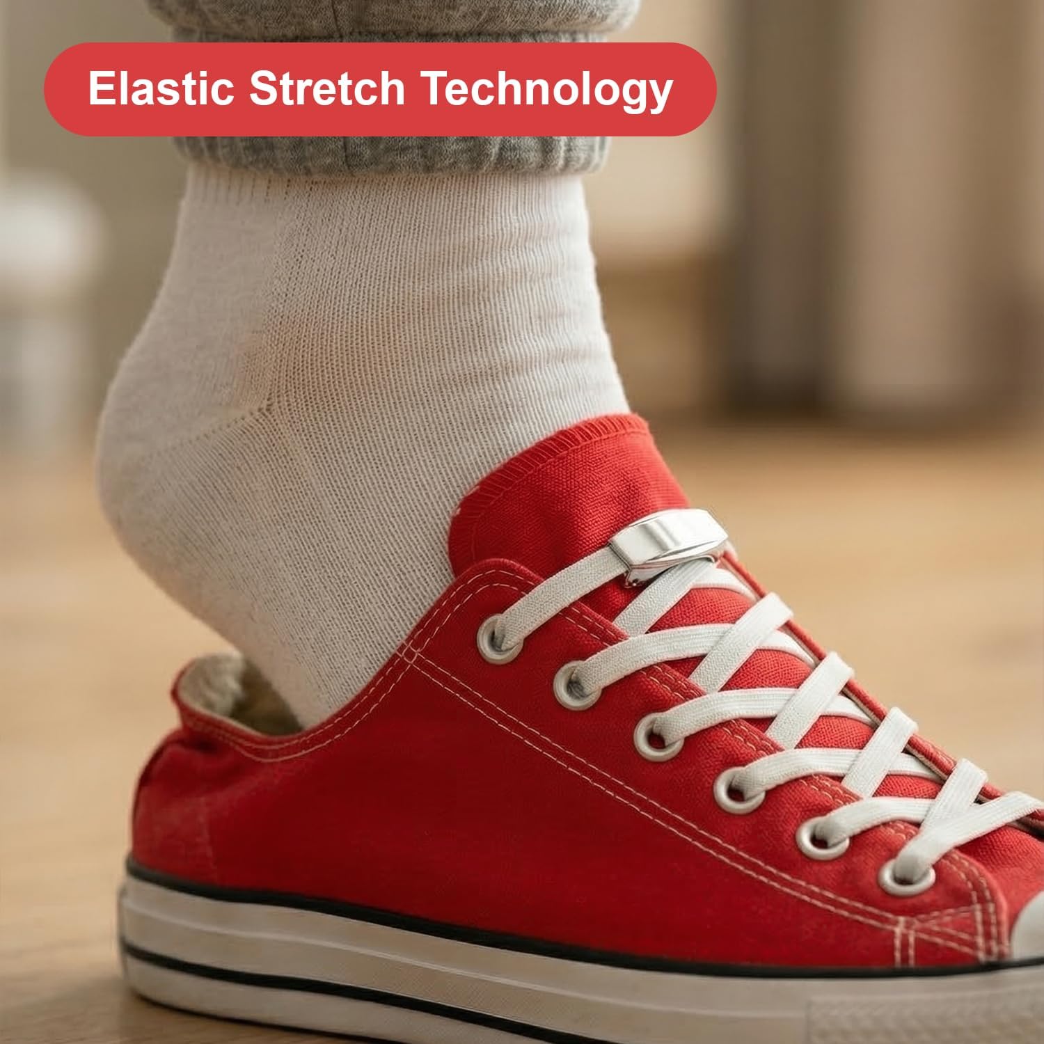 Elastic Stretch No Tie Shoe Laces Lock In Place Adults/Kids Shoelaces