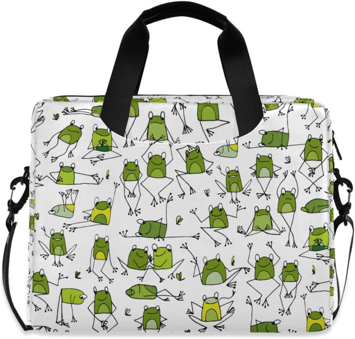 susiyo Laptop Bag Funny Frogs Sketch Briefcases Messenger Shoulder Bags for 15.6 inch Laptop or Tablet