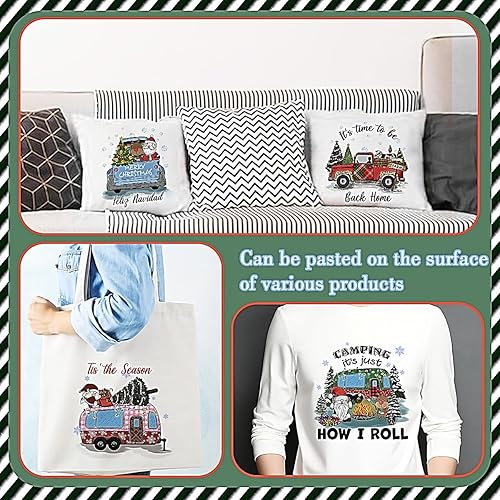 Miniatura 3 de Parches de transferencia para planchar de Navidad, Papá Noel, calcomanías para planchar, rojo, Navidad, búfalo, a cuadros, alce, calcomanías de