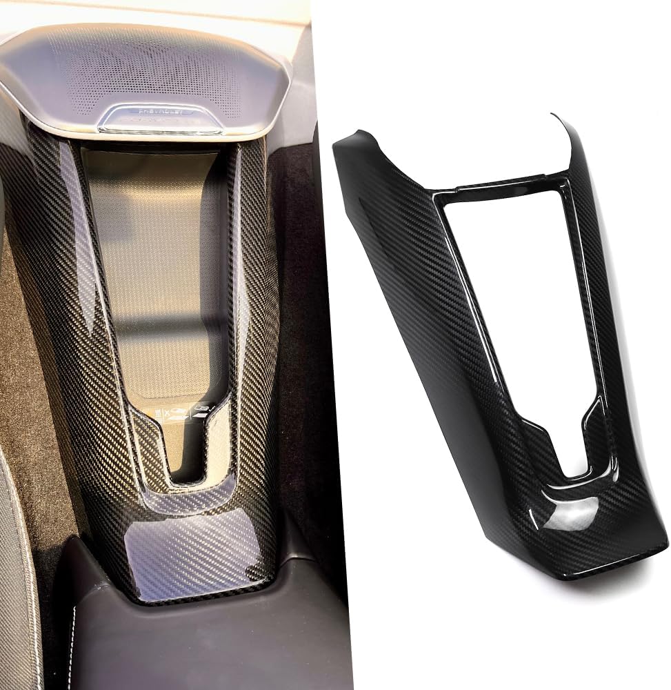 Genuine Carbon Fiber Waterfall Phone Charger Cover for Corvette C8 Z51 Z06 Coupe HTC 2020 2021 2022 2023 2024 2025 2026,Center Wireless Phone Charging Panel