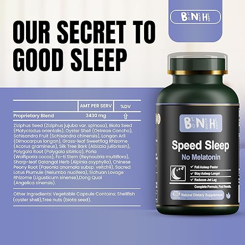 Miniatura 7 de BNH Speed Sleep - Fórmula sin melatonina - Remedio chino antiguo - 15 hierbas - Caída y permanece dormido más rápido - Despierta renovado y