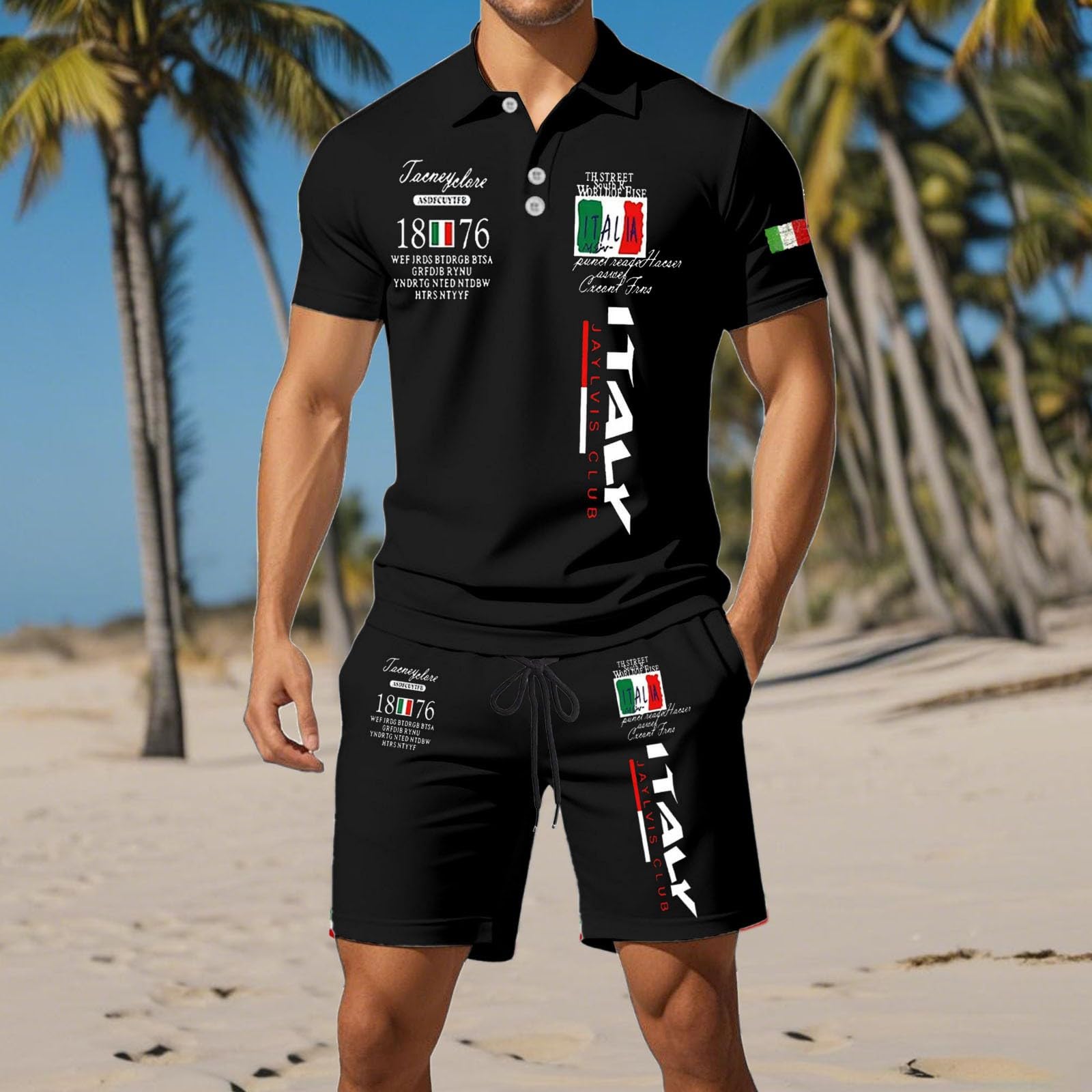 Generico Abiti da Uomo Eleganti, Completi Casual Estivi, vestibilità Comoda, Design Sartoriale Aderente, Stampati per Lo Shopping e Le attività Quotidiane