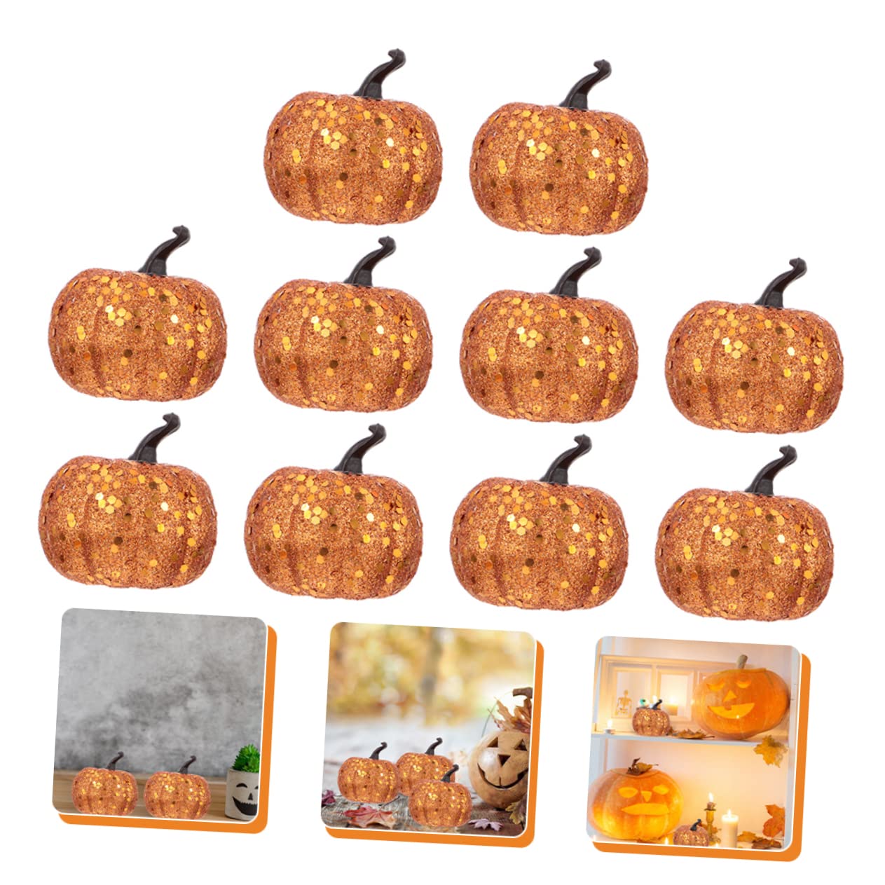 Abaodam 30stücke Künstliche Kürbis-Dekoration Teiliges Für Halloween Herbst Leichte Ornamente Für Tischdekoration Erntefest Dankfest