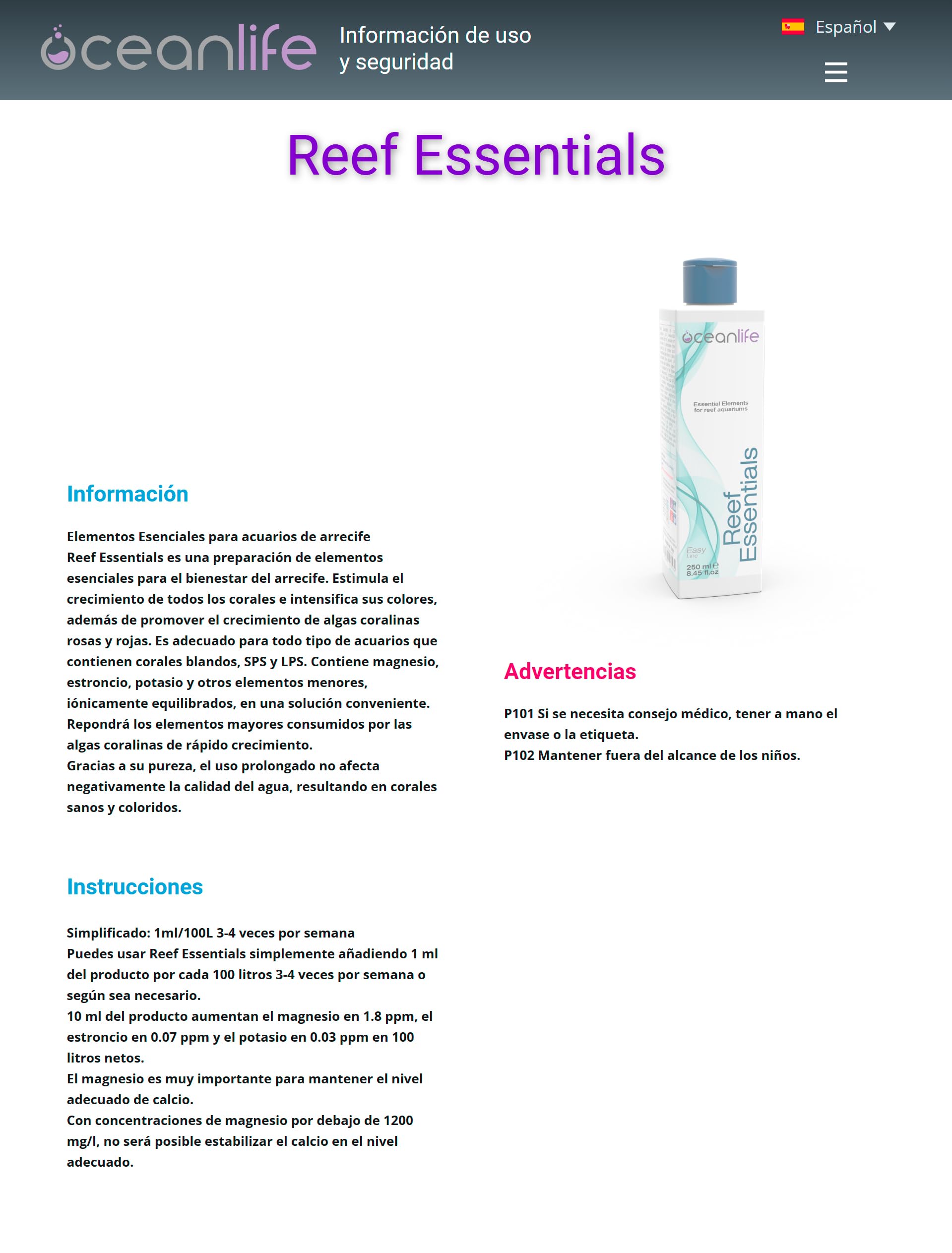 Oceanlife Reef Essentials - 5000 ml - magnesio, stronzio e potassio per acquari marini