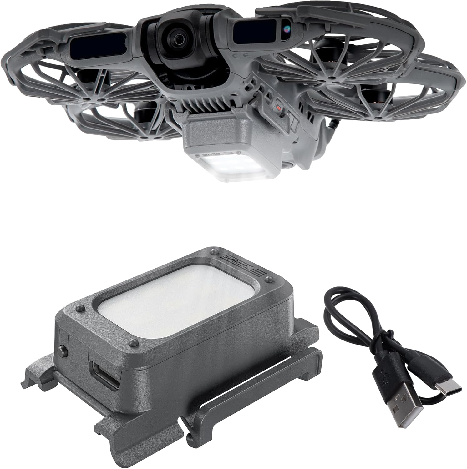 Neo 2 Night Light Landing Gear - Battery Protector for DJI Neo 2 Accessories Rechargeable LED Lights Landing Legs Battery Protectors 2 in 1 Kit
