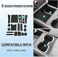 Vista 3 de Alfombrillas de ranura de puerta Acadia 2025 2026 para accesorios GMC Acadia 2026, alfombrillas de goma interior antideslizantes, forro de consola