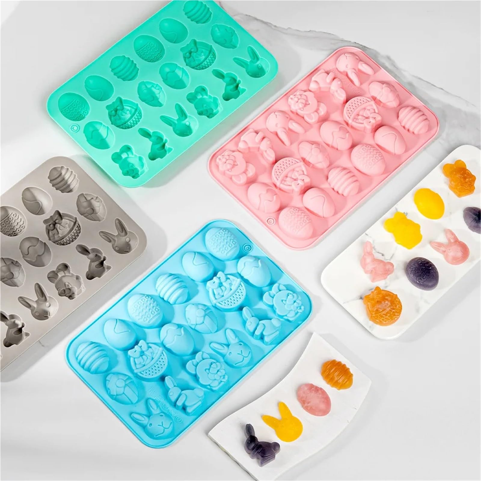 Juego de 3 moldes silicona con forma mini frutas, ideales for decorar pasteles, gominolas, chocolates y cubitos hielo. Antiadherente Para Repostería Y Postres(Style11)