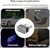 Vista 27 de 4 lámparas LED USB para el interior del automóvil, mini luz nocturna LED portátil, kit de iluminación ambiental de interfaz USB enchufable