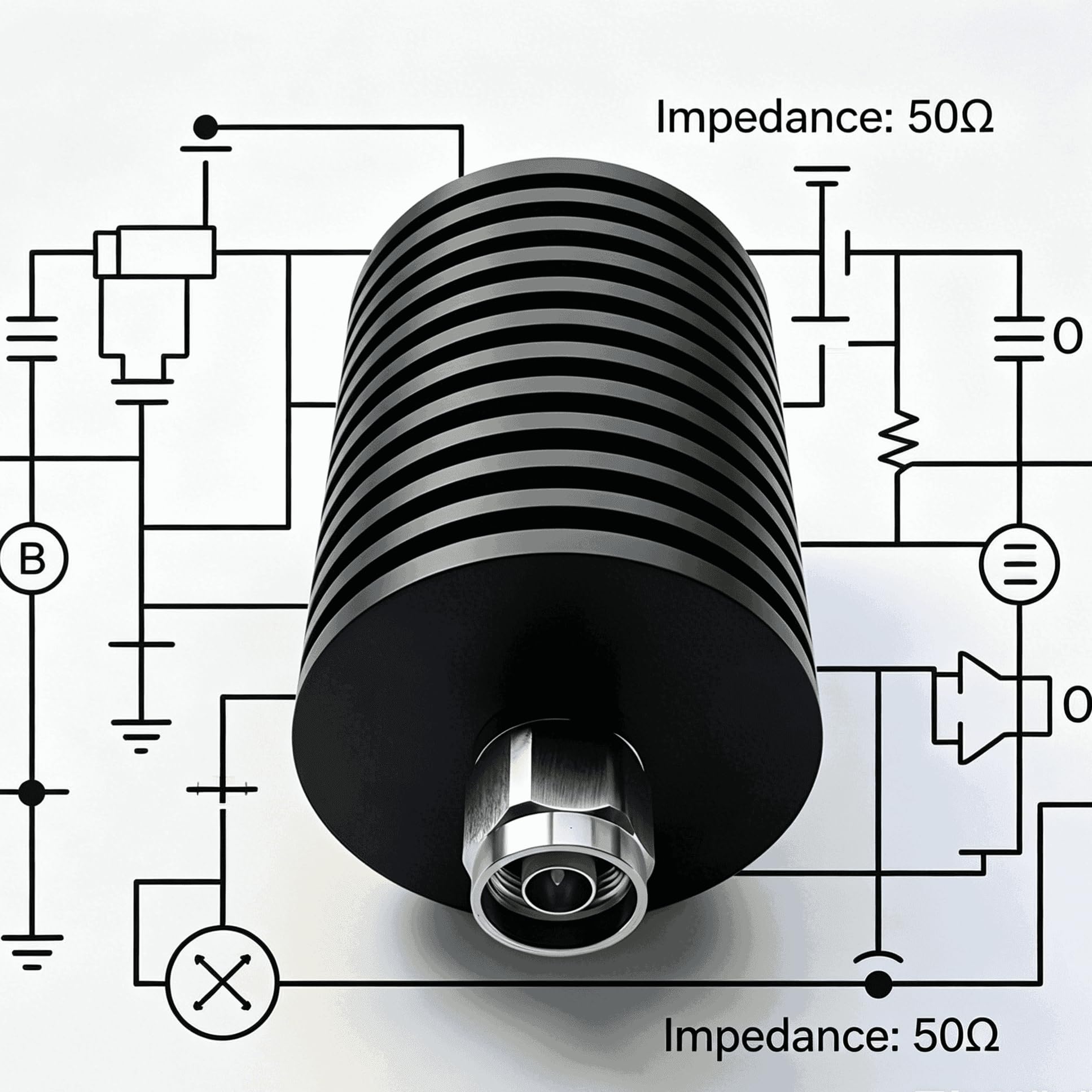 BECEN 100W N-Type Dummylast, 50 ohm DC~3GHz RF Dummy Load für Funkamateur und Labortests | 100W N Male Dummylast DC~to 3GHz 50 Ohm low VSWR Microwave Components für Funkamateur, Electrical Testing Equipment