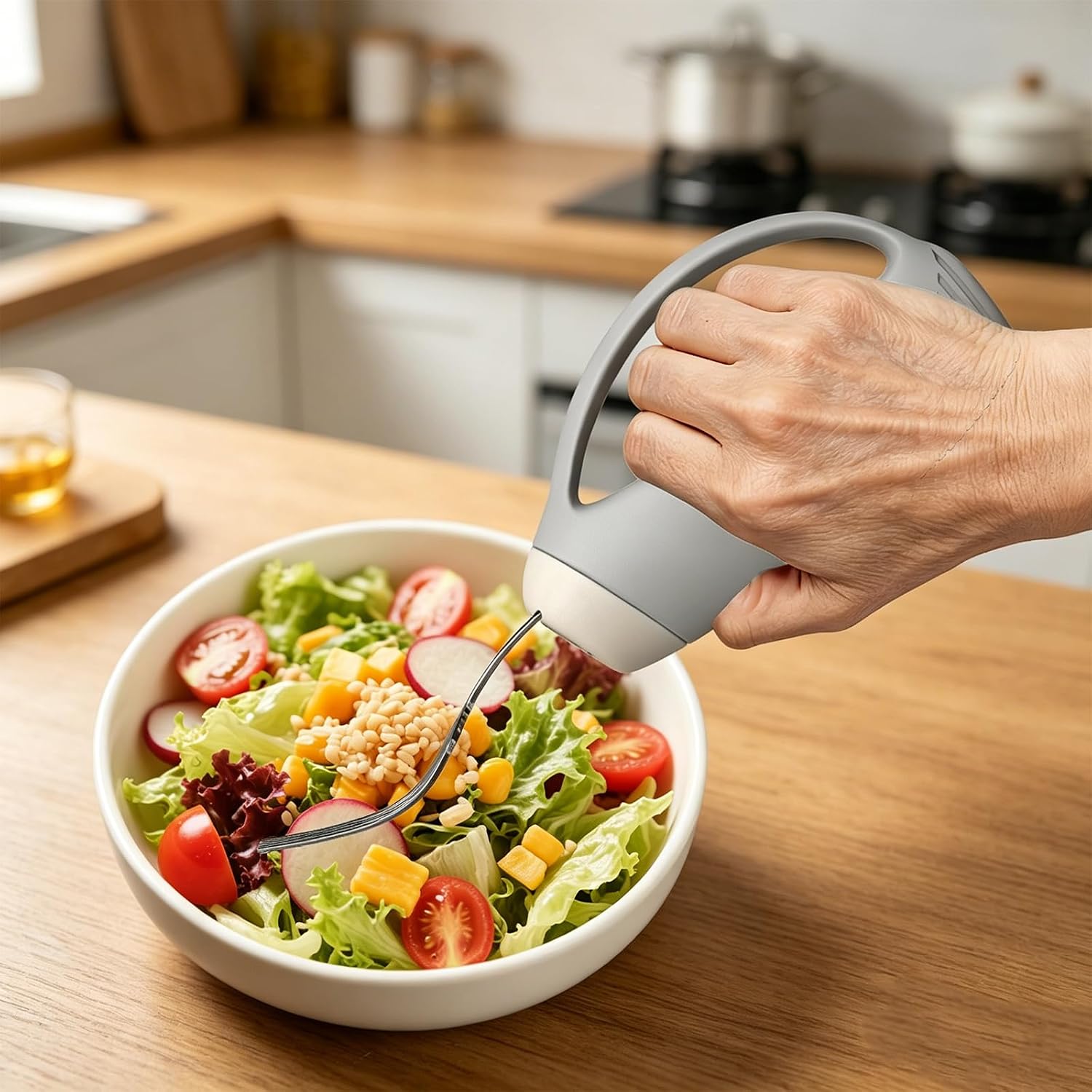 Silicone Knife and Fork Handles - Adaptive Utensils for Elderly, Slip-Reducing Easy Grip for Parkinson's and Hand Tremors (Grey)