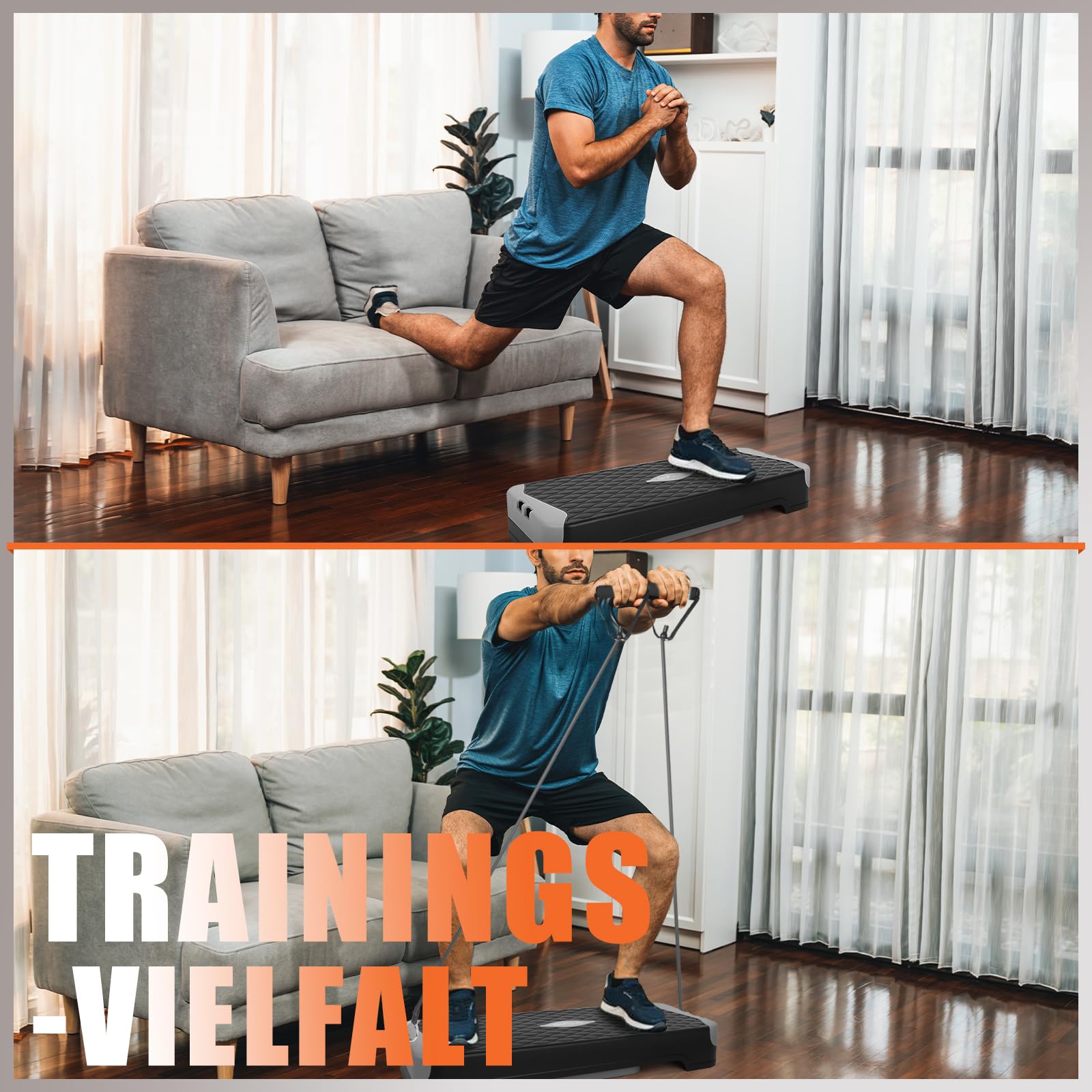 DH FitLife Stepper Für Zuhause | Verstellbares Steppbrett 10/15 cm | Aerobic Stepbenches & Step Up Brett mit Balance-Training | Trittstufe Für Stepper Fitness & Koordinationstraining