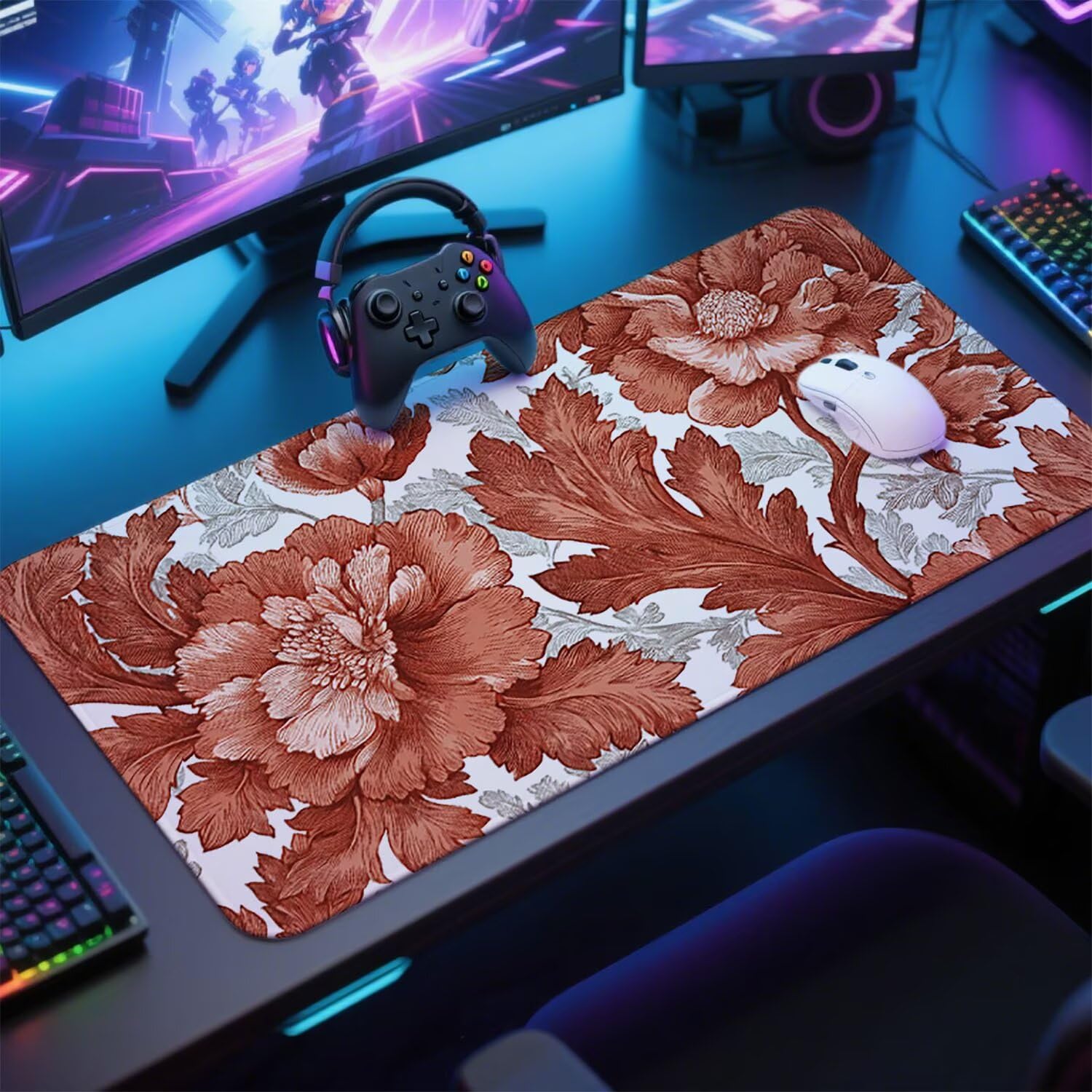 Bordowa podkładka pod mysz pod mysz biurowa podkładka pod mysz do gier XXL 1400 x 600 x 3 mm podkładka pod mysz abstrakcyjna gumowa duża podkładka pod mysz dla graczy akcesoria PC antypoślizgowe i