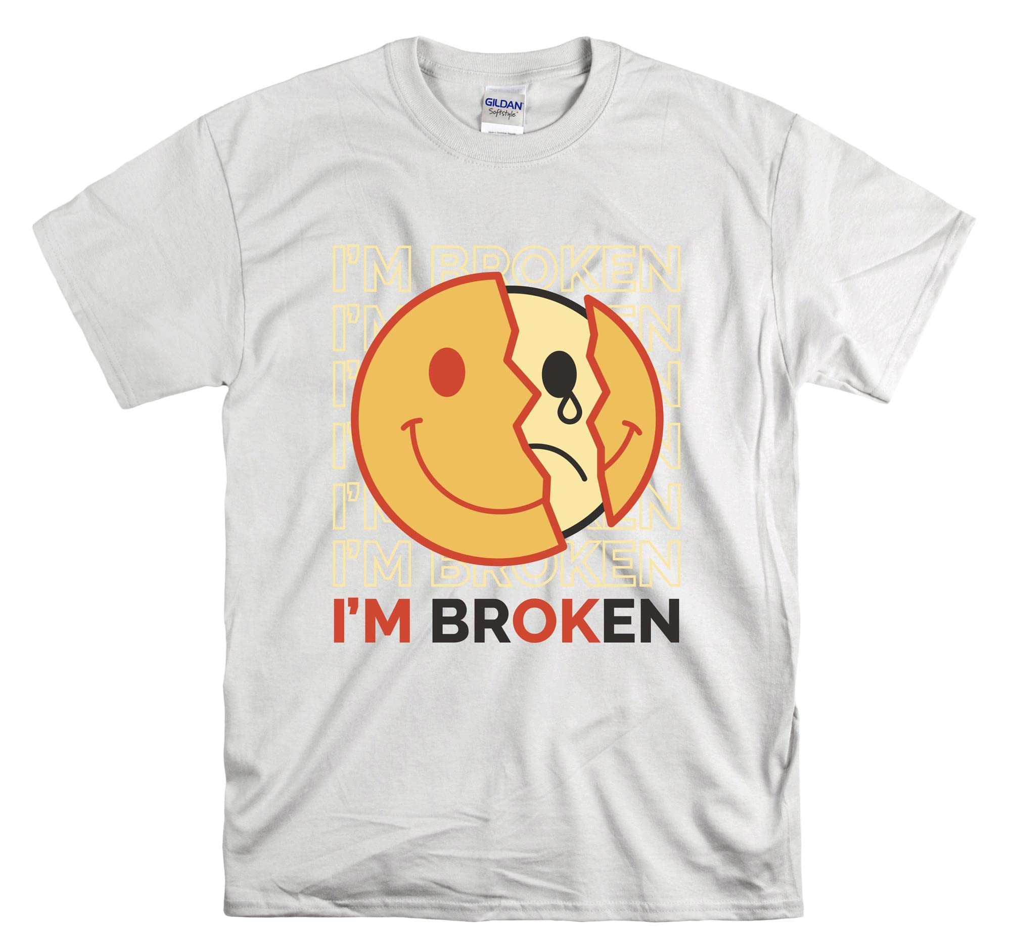 T-shirt blanc I am OK Broken taille XXL exprimez votre authenticité
