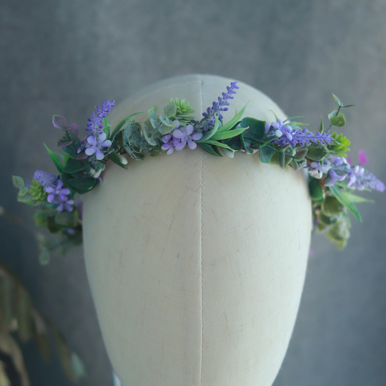 Vividsun Hochzeit Grünes Blatt Blumen Krone Boho Braut Blumenkrone Mutterschaft Foto Requisiten Kopfschmuck - Violett - Einheitsgröße