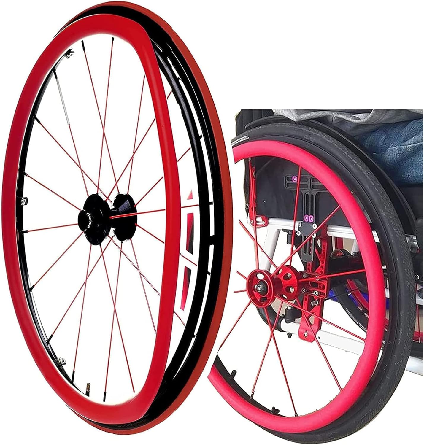 Wheelchair Pusher Cart Ring Protective Sleeve, (24Inch/One Pair