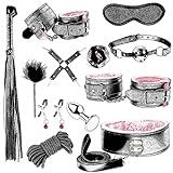 QiKKago Rosa 12 StüCk Glattes Leder Sport Kit ZubehöR, Hand Und Fuß Yoga Gurte, Sport Training ZubehöR - K + 1