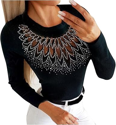 rhinestone plus size tops