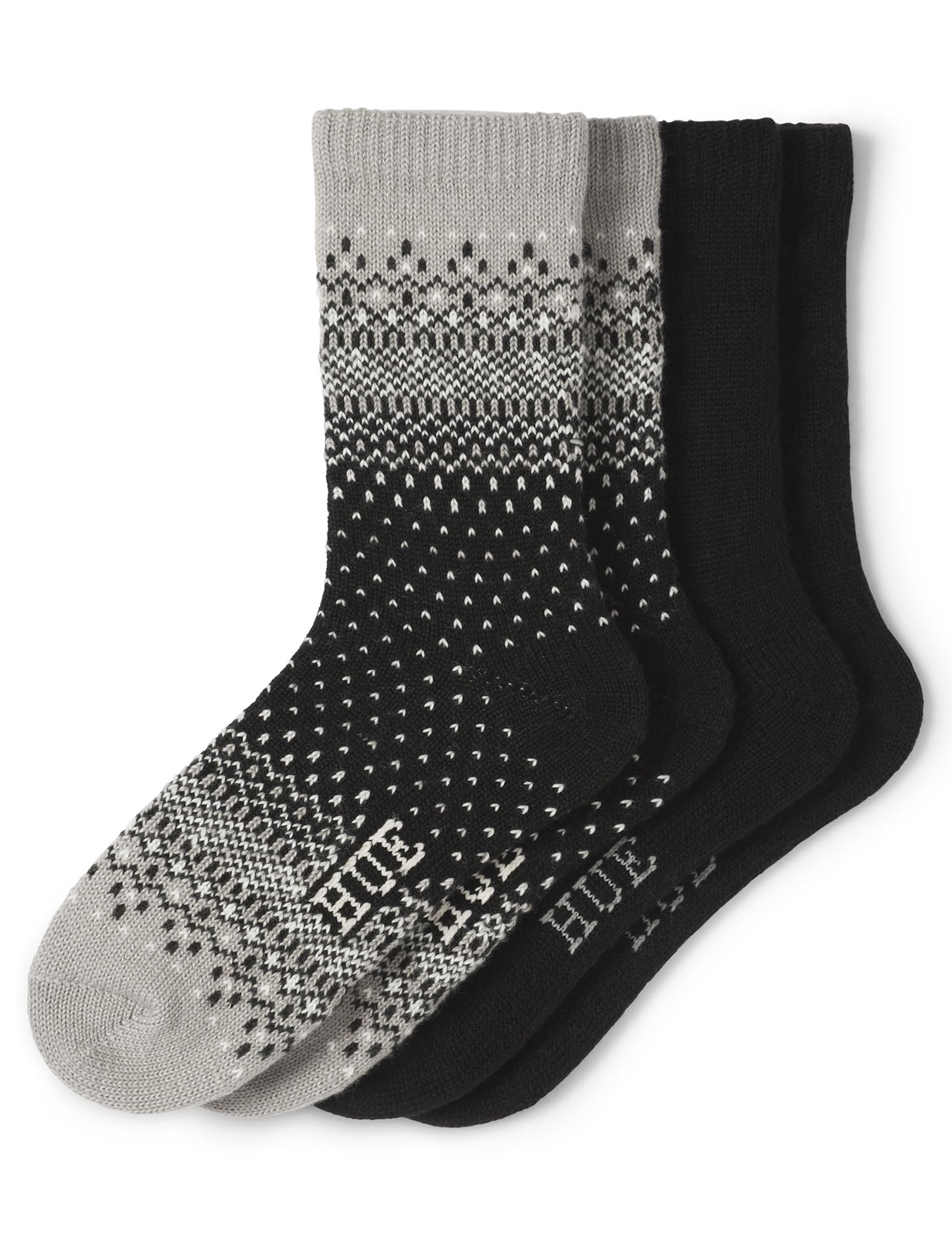 HUE womens Crew Length Boot Socks, 2 Pair Pack