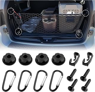 10PCS Multifunctional Automotive Cargo Nets Hooks Kit with 4 Fixing Screw | No-Drill Cargo Net for SUV Hook for Avoiding Cargo Shifting,Universal Cargos Netting Hook for Car,SUV,Truck