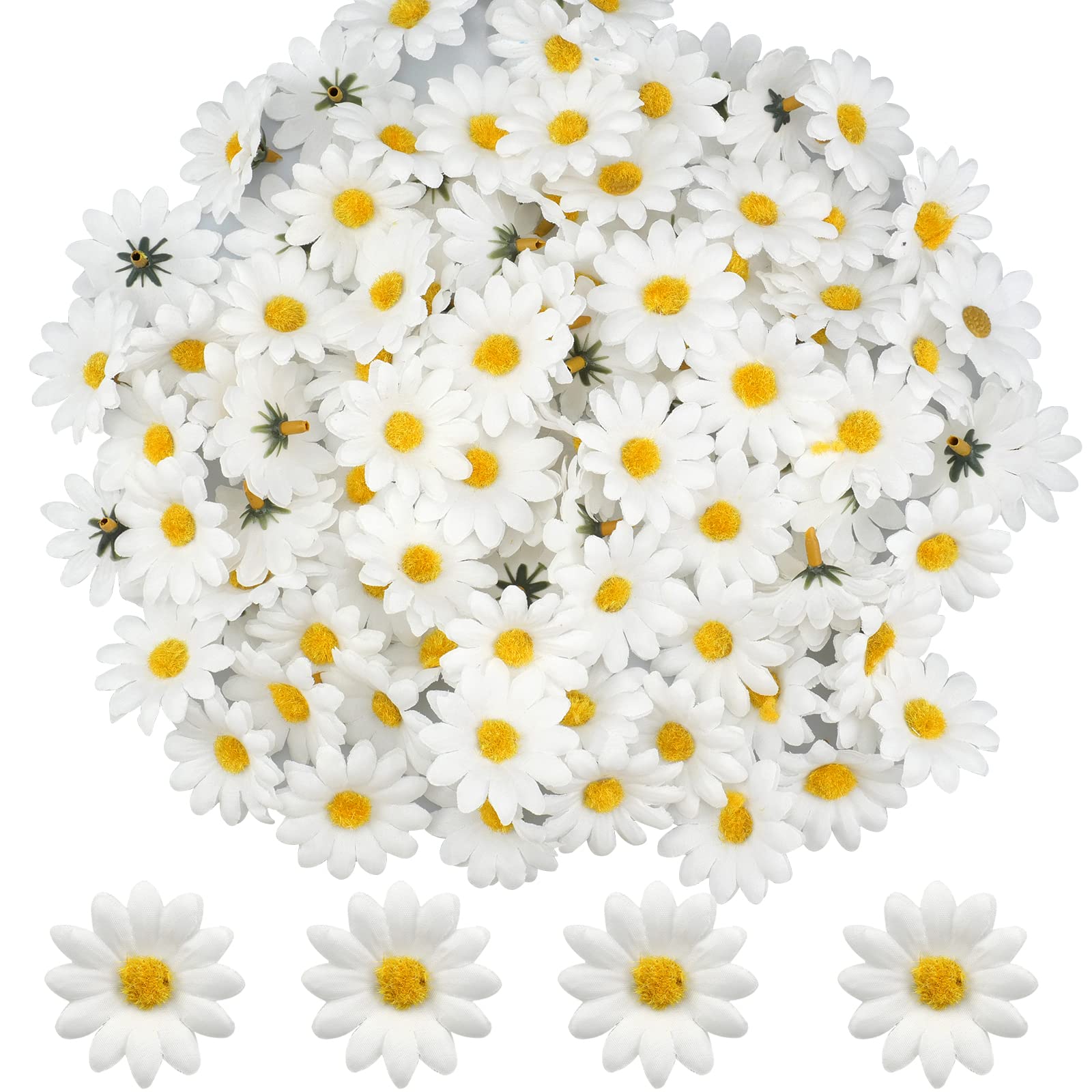Rikyo Künstliche Gänseblümchen Aus Seide – 2,5 Cm Blütenköpfe, Großpackung Für DIY & Deko