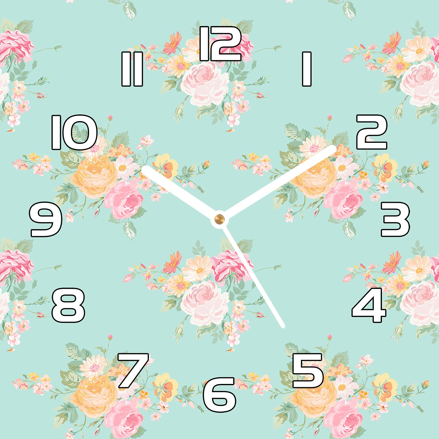 Horloge en verre moderne 30x30 cm de haute précision avec aiguilles noires