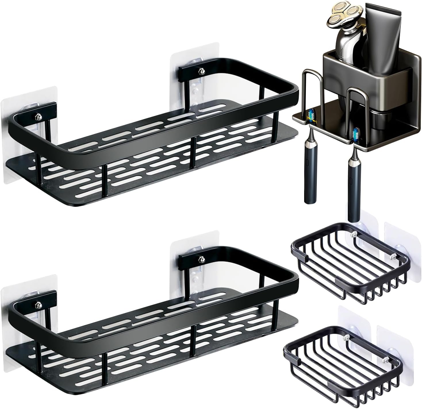 Amazon.com: Craftsboys Shower Caddy, 5 Pack, Adhesive Bathroom Storage ...